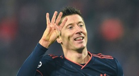Lewandowski is the top scorer in the Champions League. AFP