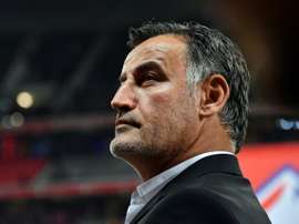 Christophe Galtier lors du match de championnat contre Strasbourg. AFP