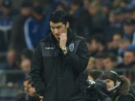 Vladimir Ivic, lentraîneur serbe du PAOK Salonique, le 22 février 2017 lors du match à Gelsenkirchen
