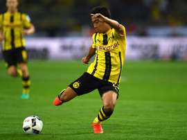 Le Japonais de Dortmund Shinji Kagawa lors de la Super Coupe dAllemagne face au Bayern, le 14 août 2016 à Dortmund