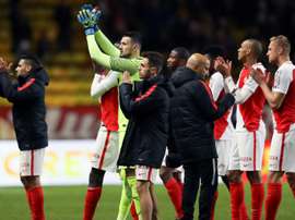 Les joueurs de Monaco à lissue de leur match remporté face à Caen, le 21 décembre 2016 à Louis II