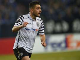 L'attaquant grec Efthymios Koulouris, alors au PAOK Salonique. AFP