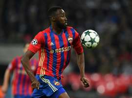 Lacina Traoré, alors au CSKA Moscou face à Tottenham en Ligue des champions à Wembley. AFP