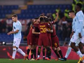 A Roma venceu a Lazio por 2-1, neste sábado. AFP