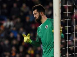 Le gardien du Sparta Prague, le Tchèque Tomas Koubek, lors du match face à Rostov. AFP