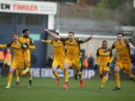 Les joueurs de Brighton lors de la victoire sur Millwall en Coupe d'Angleterre. AFP