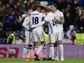 Mariano (18) scored a hat-trick while Enzo Zidane scored on debut. AFP