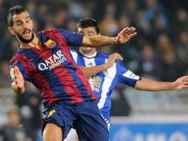 Martin Montoya, sous le maillot du FC Barcelone, le 4 janvier 2015. AFP