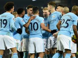 Manchester City avec un Sergio Agüero euphorique a dominé Newcastle. AFP