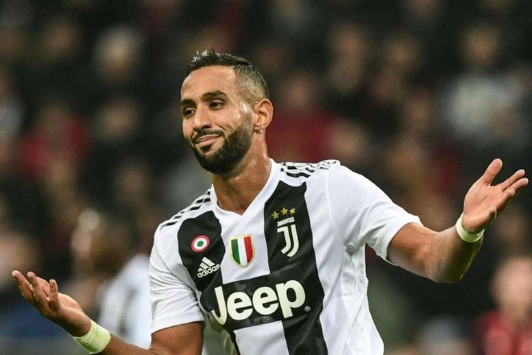 Mehdi Benatia avec la Juve lors du choc de Serie A contre l'AC Milan à San Siro, le 11 novembre 2018