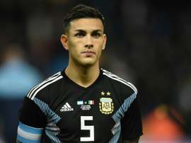 Leandro Paredes lors dun match amical face à l'Italie. AFP