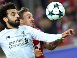L'attaquant égyptien de Liverpool Mohamed Salah en Ligue des champions face au Spartak Moscou. AFP