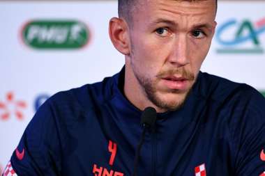 Ivan Perisic at a press conference. AFP