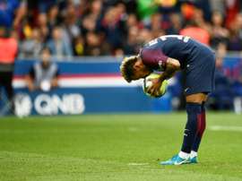 Neymar prepares to take a penalty. AFP
