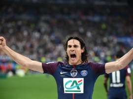 Cavani fue el autor del segundo tanto del PSG. AFP