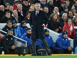 , Carlo Ancelotti, lors du match de phase de groupes de la Ligue des champions. AFP