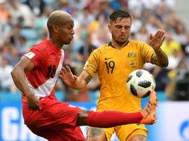 Peru inflicted a 2-0 defeat on the Socceroos. AFP