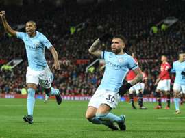 Otamendi marcou o gol do triunfo 'cityzen'. AFP