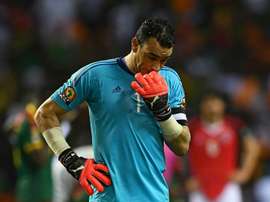 Le gardien de but égyptien Essam El-Hadary après la défaite en finale de la CAN. AFP