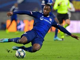 Moussa Dembélé sur le terrain du RB Leipzig en Ligue des champions. AFP