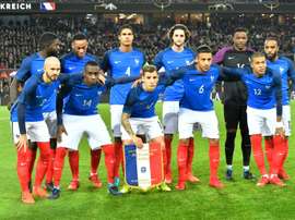 L'équipe de France avant un match amical contre l'Allemagne. AFP