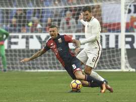 Le défenseur du Genoa Armando Izzo lors dun match contre l'AS Rome, le 8 janvier 2017 à Gênes. AFP