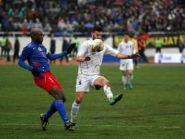 Enis Alushi lors du match amical Kosovo-Haïti, le 5 mars 2014 à Mitrovica. AFP