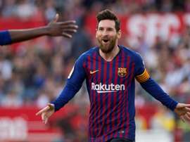 Lionel Messi auteur d'un triplé lors de la victoire 2-4. AFP