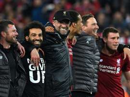 Klopp et Salah lors de la victoire des 'Reds'. AFP