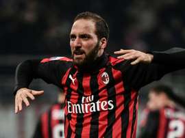 Gonzalo Higuain, buteur avec l'AC Milan face à la SPAL. AFP