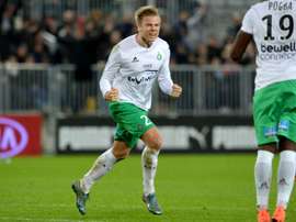 Lattaquant norvégien de Saint-Etienne Alexander Söderlund, auteur dun but face à Bordeaux, le 7 février 2016 au Matmut Atlantique