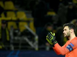 Le gardien de Tottenham Hugo Lloris face au Borussia Dortmund en C1. AFP