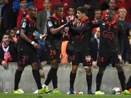Youcef Atal (c) buteur lors de la victoire. AFP