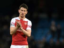 Laurent Koscielny, alors capitaine d'Arsenal, le 3 février 2019 à Manchester. AFP