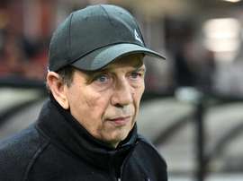 Le nouvel entraîneur de Saint-Etienne Jean-Louis Gasset lors d'un match à Guingamp. AFP