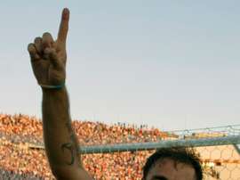 Le joueur de Nacional Alvaro Recoba lors la victoire face au Penarol en championnat dUruguay, le 9 novembre 2014 au Stade Centenario de Montevideo