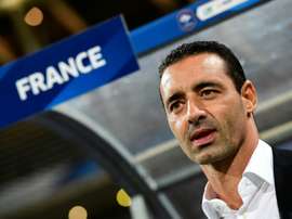 L'entraîneur des Bleues Olivier Echouafni lors du match de qualifs pour l'Euro 2017. AFP