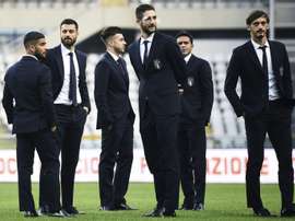 Joueurs de l'équipe d'Italie à la veille du match de qualif pour le Mondial 2018. AFP