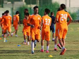 Des joueurs du club Al-Zawrah de Bagdad lors d'un entraînement dans la capitale irakienne. AFP