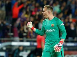 Ter Stegen a aussi fait l'éloge de Messi pour son nouveau record. AFP