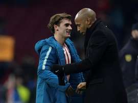 Henry, asombrado tras ver a Simeone en acción. AFP