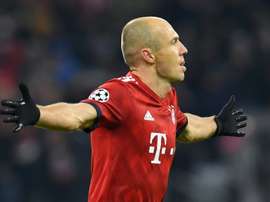 Arjen Robben célèbre son but face au Benfica Lisbonne. AFP