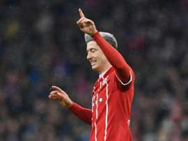 Robert Lewandowski après un but contre Cologne. AFP