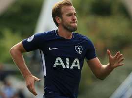 Kane moved on to six Premier League goals for the season against the 'Terriers'. AFP