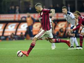 Lattaquant de lAC Milan Jérémy Ménez lors dun match contre Cagliari, le 21 mars 2015 à San Siro