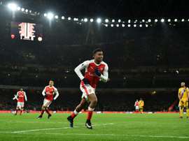 Alex Iwobi, auteur du 2e but d'Arsenal dans le derby londonien contre Crystal Palace. AFP
