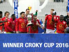 Léquipe du Standard de Liège victorieuse de la Coupe de Belgique face au FC Bruges, le 20 mars 2016 à Bruxelles
