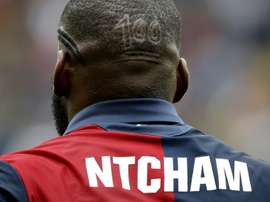 Le milieu de terrain Olivier NTcham lors d'un match avec le Genoa contre Lazio. AFP