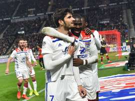 Le milieu de terrain de Lyon, Martin Terrier, buteur. AFP
