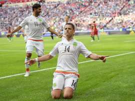 Chicharito, auteur du premier but contre le Portugal lors de la Coupe des Confédérations. Goal